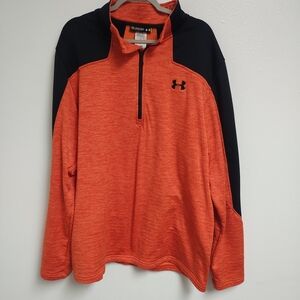 Men's Under Armour 1/4 Zip Orange and Black 3XL Pullover